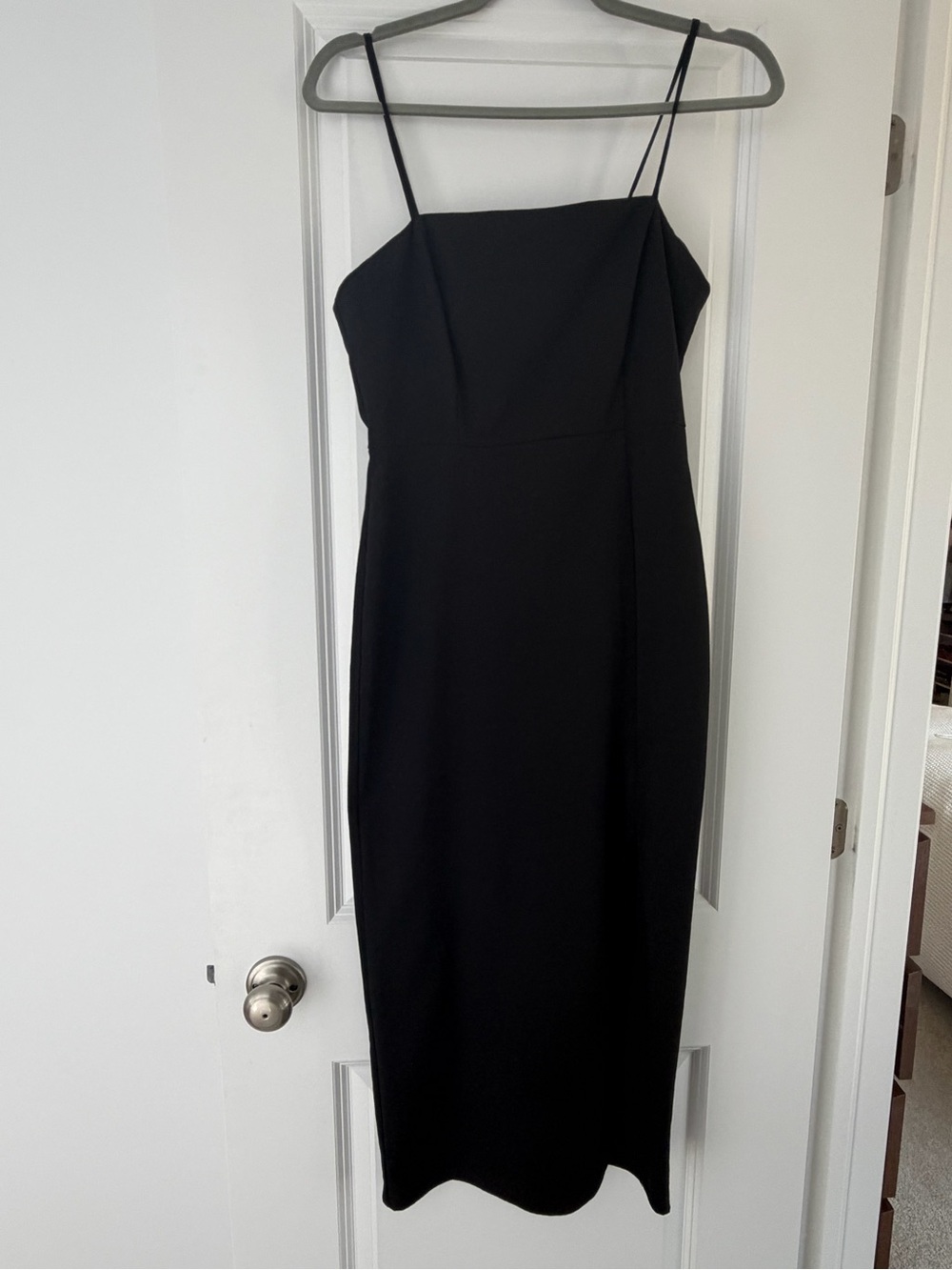 Zara Black Spaghetti-Strap Midi Dress